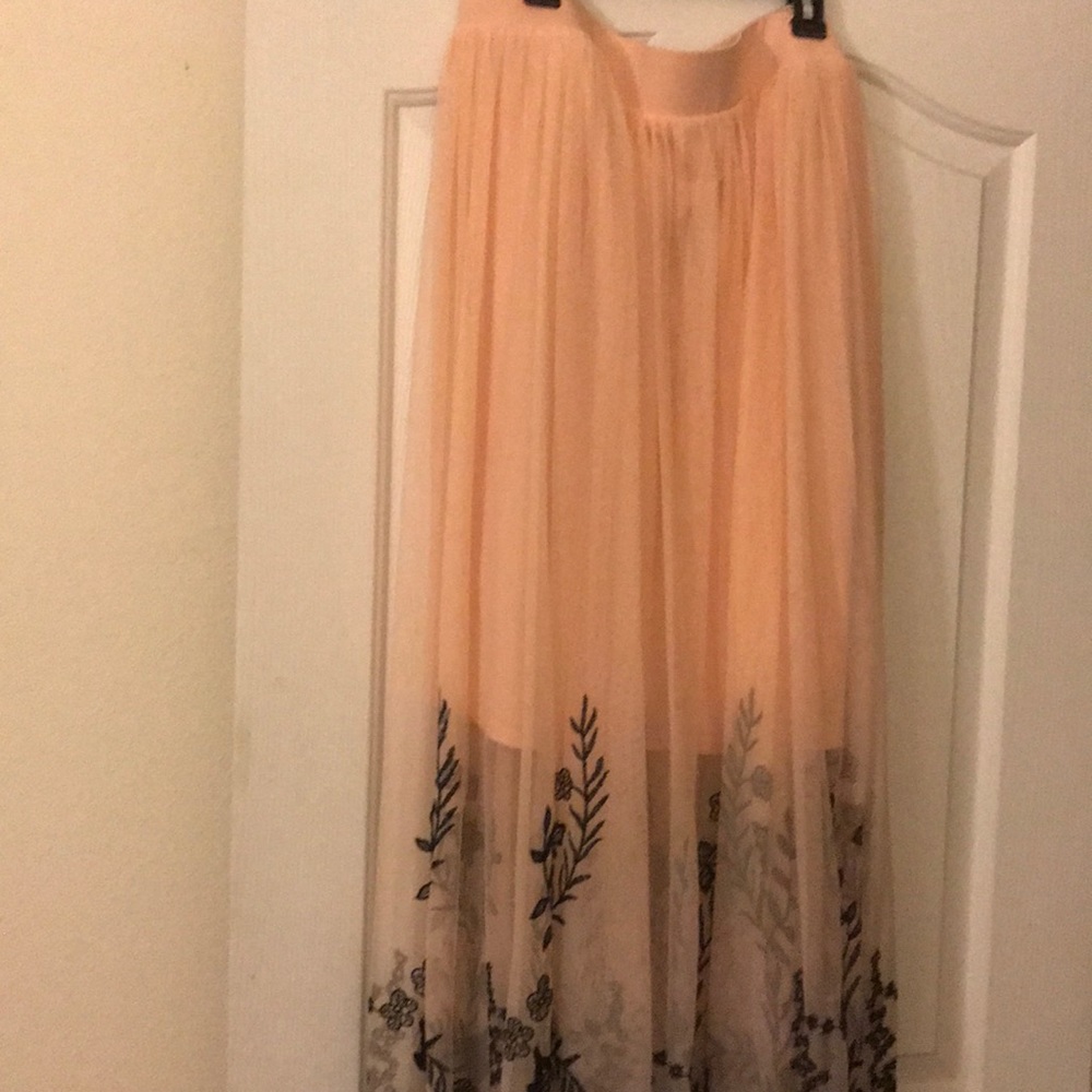 Maxi Sheer Skirt with Midi underneath